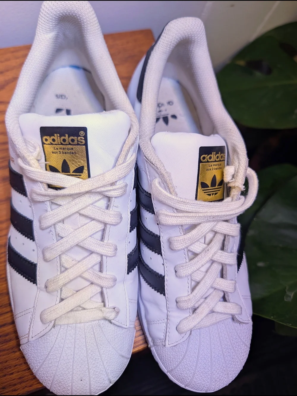 Adidas Superstar White & Black Leather Sneakers
